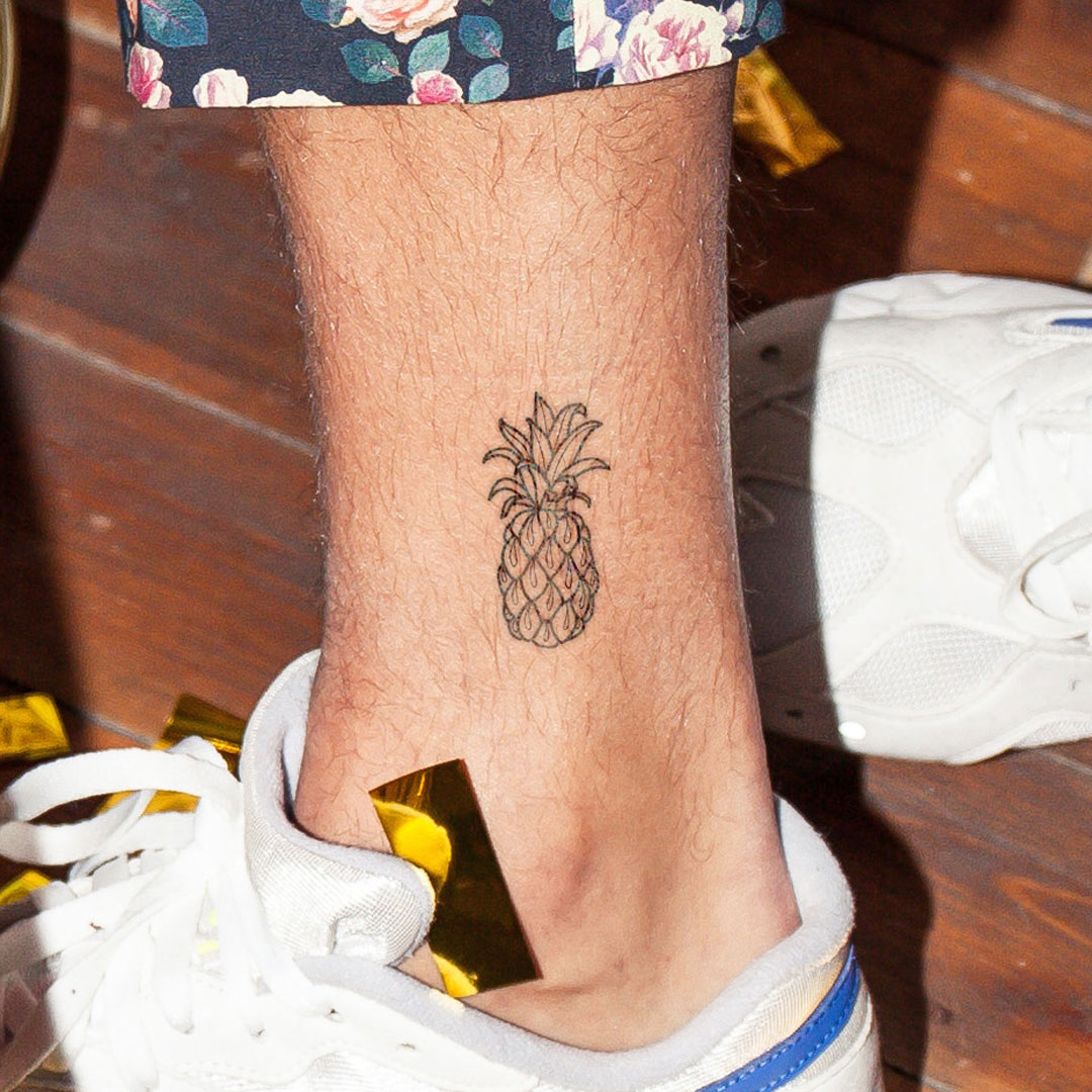 Tiny Minimal Pineapple | Semi-Permanent Tattoo - Not a Tattoo