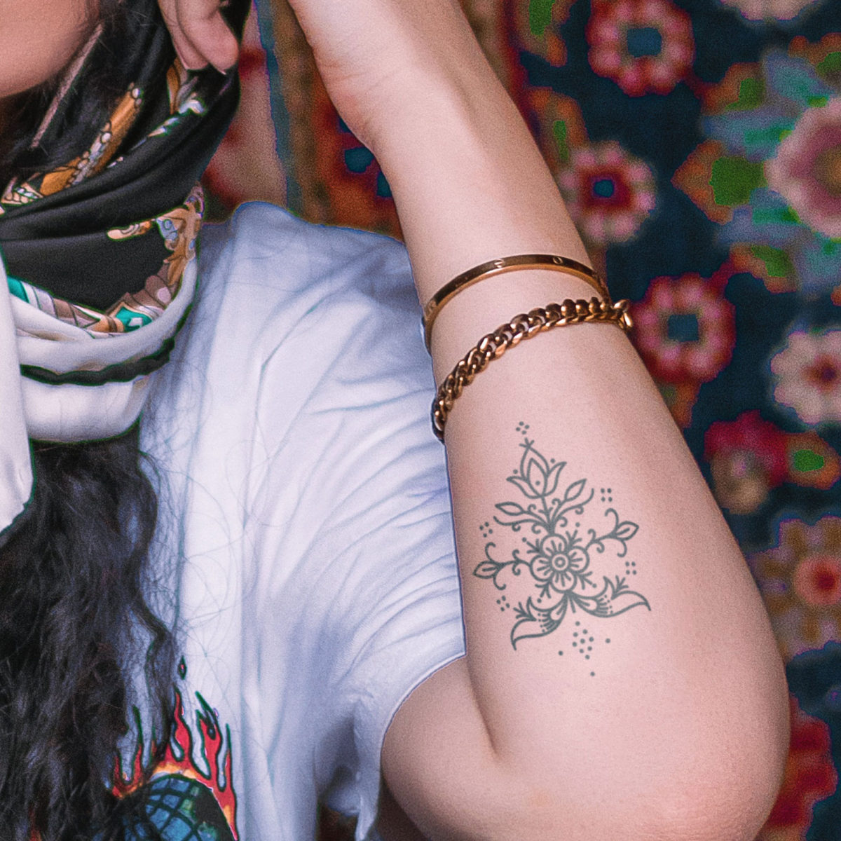 Dreamcatcher Black Mandala Henna Temporary Tattoo Girl Arm Bracelet Tattoo  Sticker Women Body Leg Art Makeup Fake Tatoos Feather | Wish