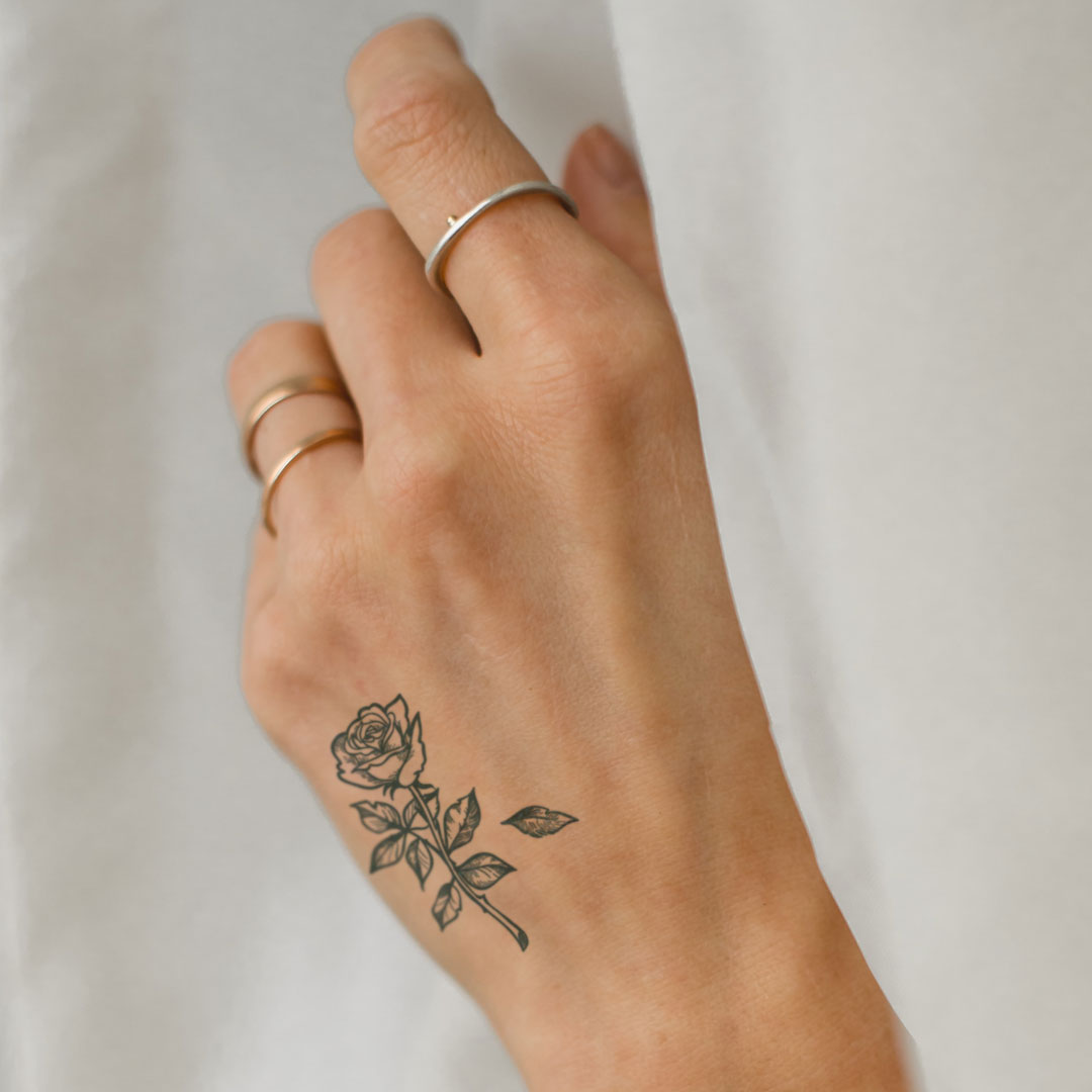 Red Rose Temporary Tattoo - Set of 3 – Little Tattoos
