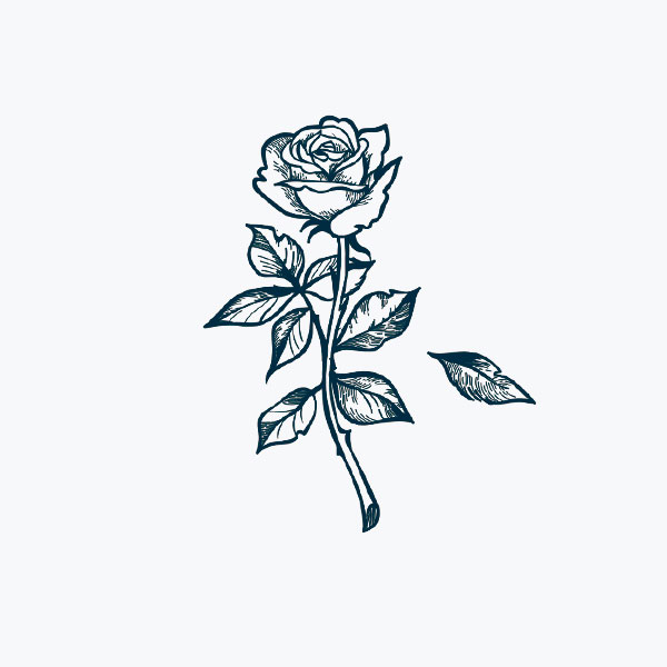 Small Rose with Falling Petal | Semi-Permanent Tattoo - Not a Tattoo