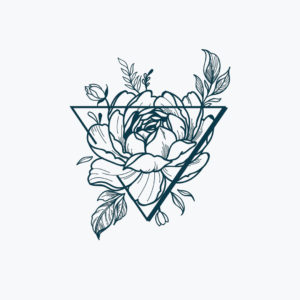 peony rose in triangle_Semi-Permanent Tattoo | Lasts up to 2 weeks | Temporary Tattoo | Christmas Gift Idea | Jagua henna | tatouage temporaire