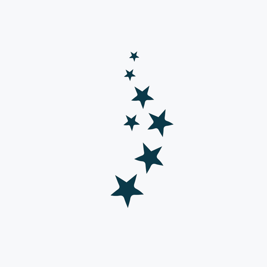 Black and Blue Ink Five Point Star Temporary Tattoo Sticker - OhMyTat