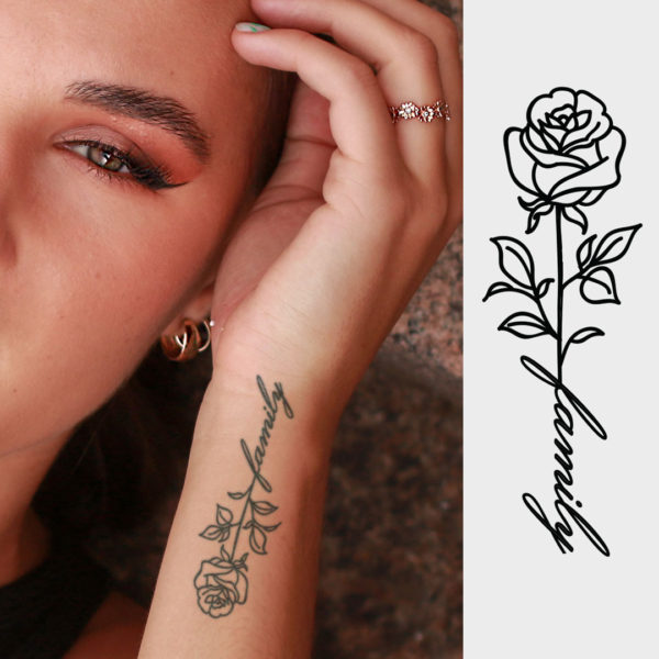 family rose wrist tattoo, Sexy Tattoo, Semi-Permanent Tattoo | Lasts up to 2 weeks | Temporary Tattoo | Christmas Gift Idea | Jagua henna | tatouage temporaire